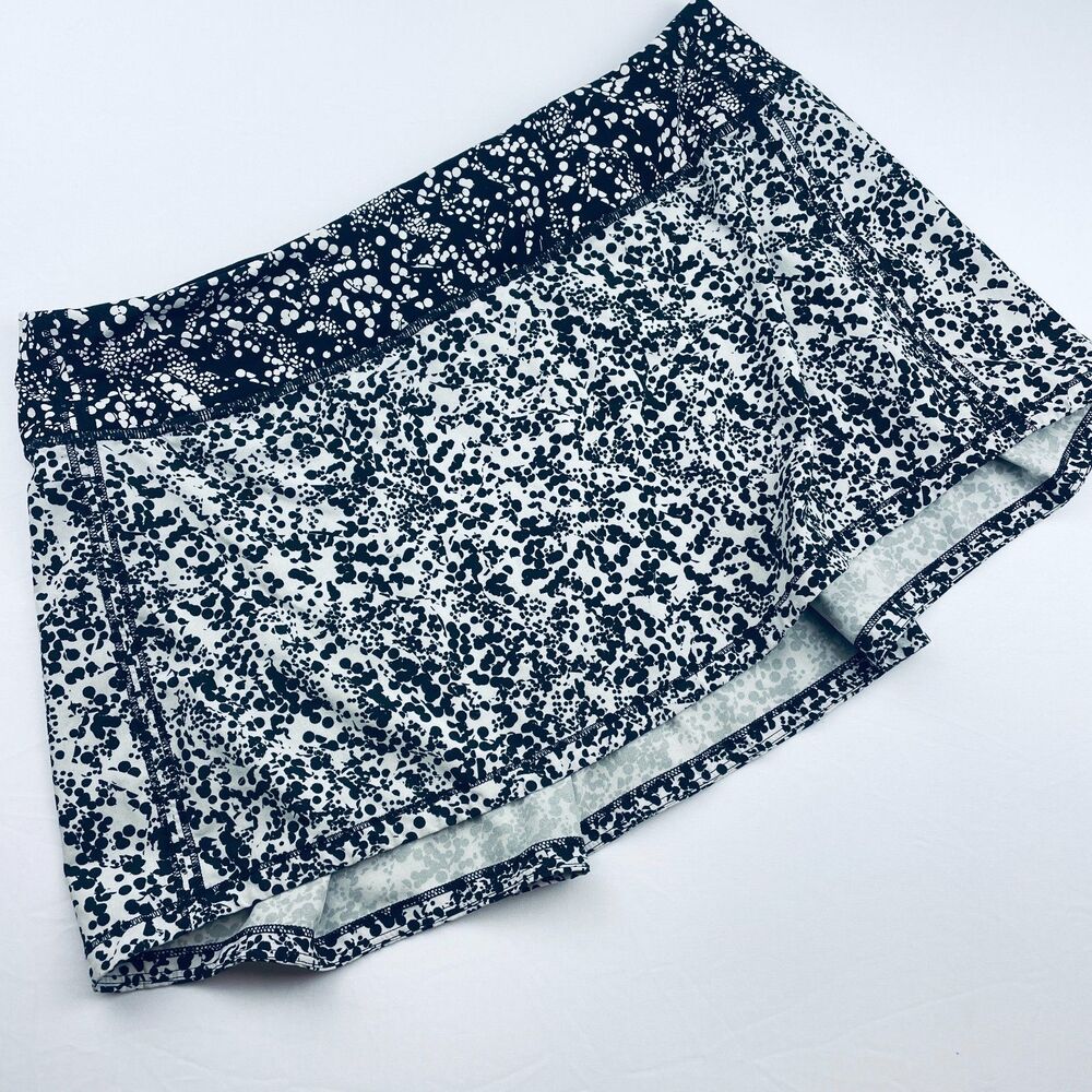 ~ Lululemon 10 Pace Rival Skirt Tennis Pickleball FlawNoShorts Black White